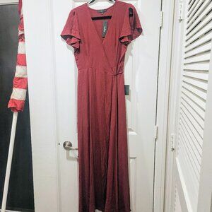 Wine colored Wrap Maxi Dress NWT size M
